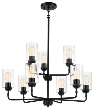Stowe Chandelier 9  Light  Flat Black