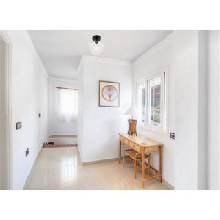 Living District Gene 1-Light Metal & Glass Flush Mount in Black/Clear