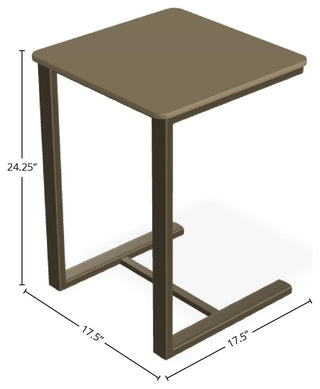 17.5" Square Marine Grade Outdoor End Table, Beachwood