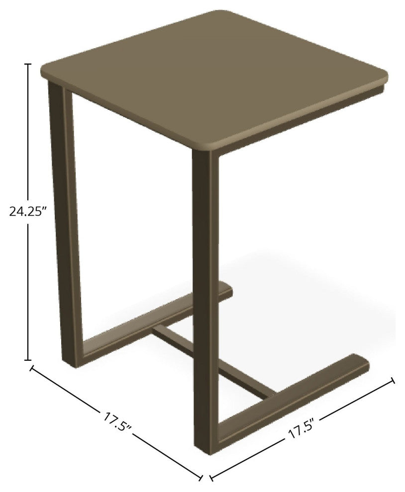 17.5" Square Marine Grade Outdoor End Table, Beachwood