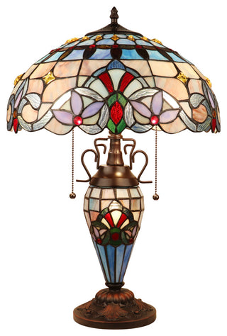 Grenville Victorian-Style 3 Light Double Lit Table Lamp 16" Wide