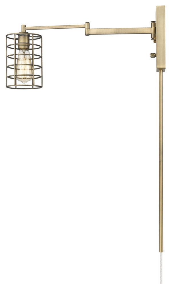Industrial Gold Metal Wall Sconce