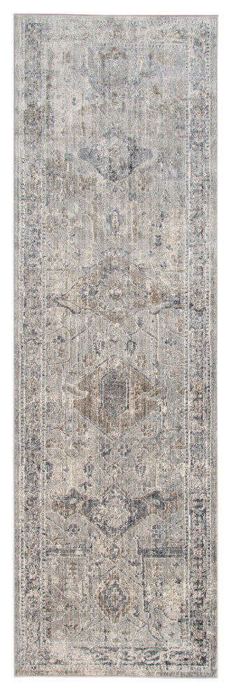 Fairmont Cohaug Runner, Gray, 2'6" x 7'10", Bordered