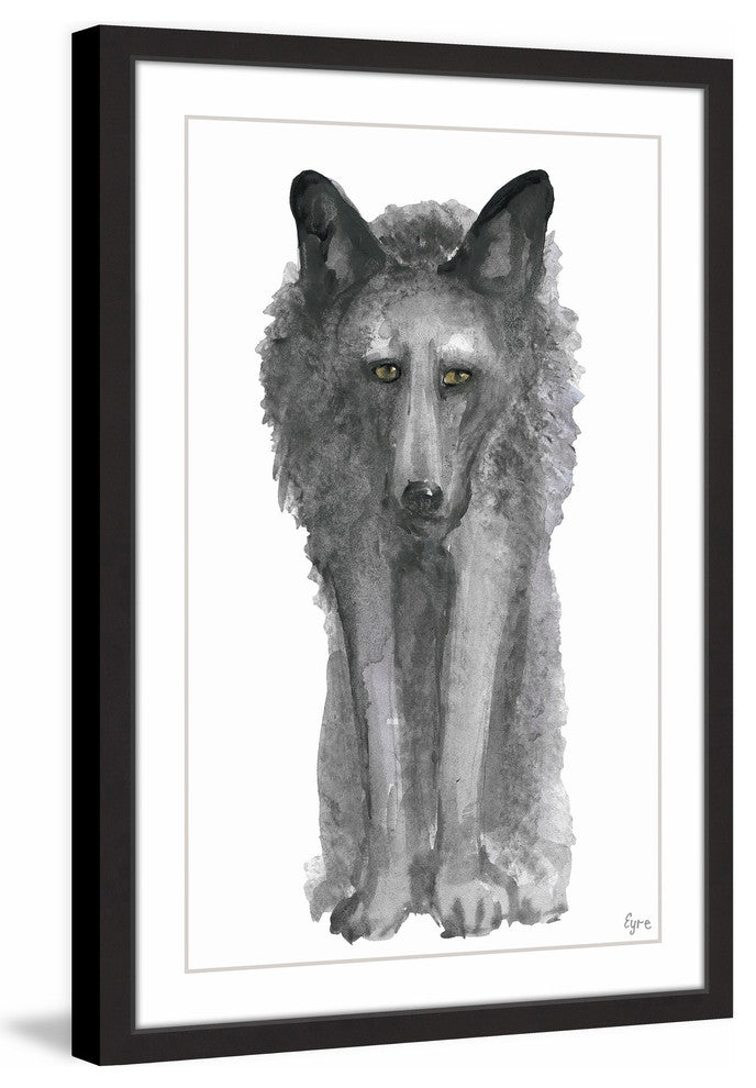 "The Grey Wolf" Framed Painting Print, 12"x18"