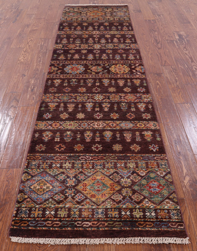 Khorjin Super Kazak Handmade Runner Rug 2' 9" X 9' 10" Q8393
