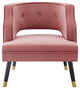 Modern Designer Lounge Accent Side Chair Armchair, Velvet Fabric, Pink