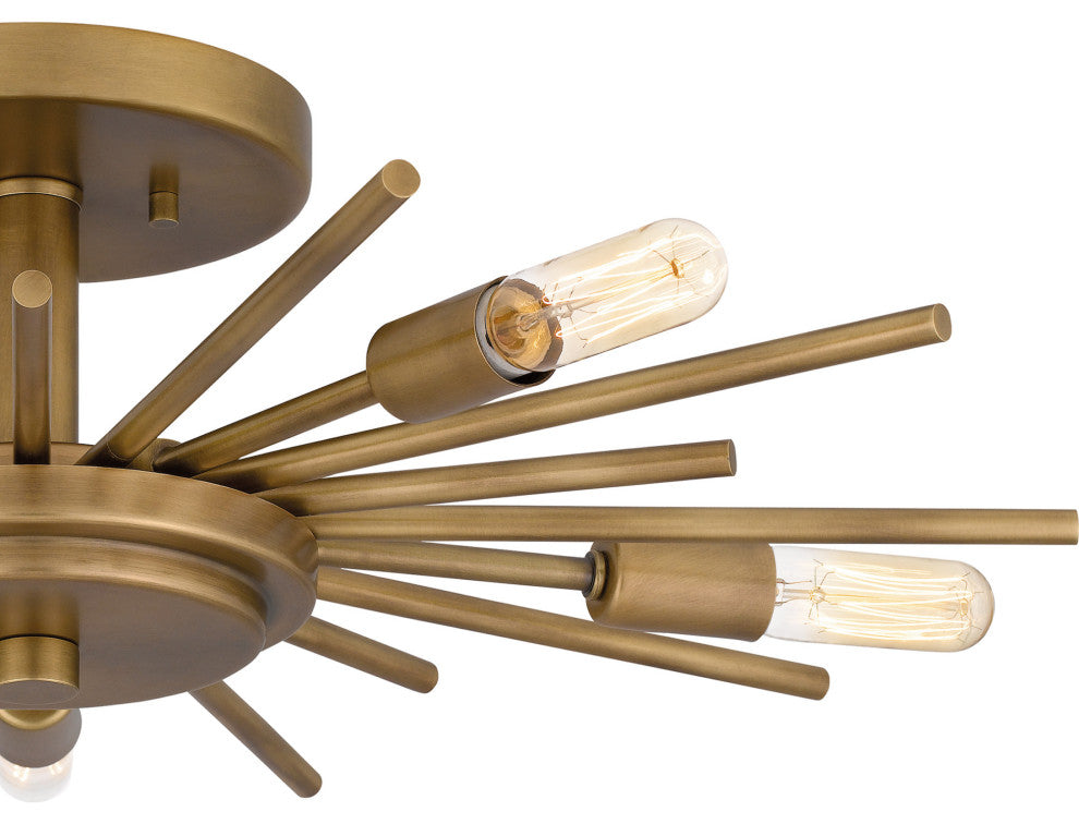 Quoizel QSF6158 Mesquite 5 Light 22"W Semi-flush Ceiling Fixture - Matte Black