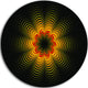 Psychedelic Yellow Fractal Flower, Floral Disc Metal Wall Art, 36"