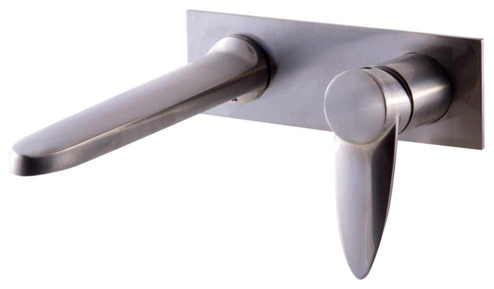 ALFI brand AB1772-BN Brushed Nickel Wall Mounted Modern Bathroom Faucet