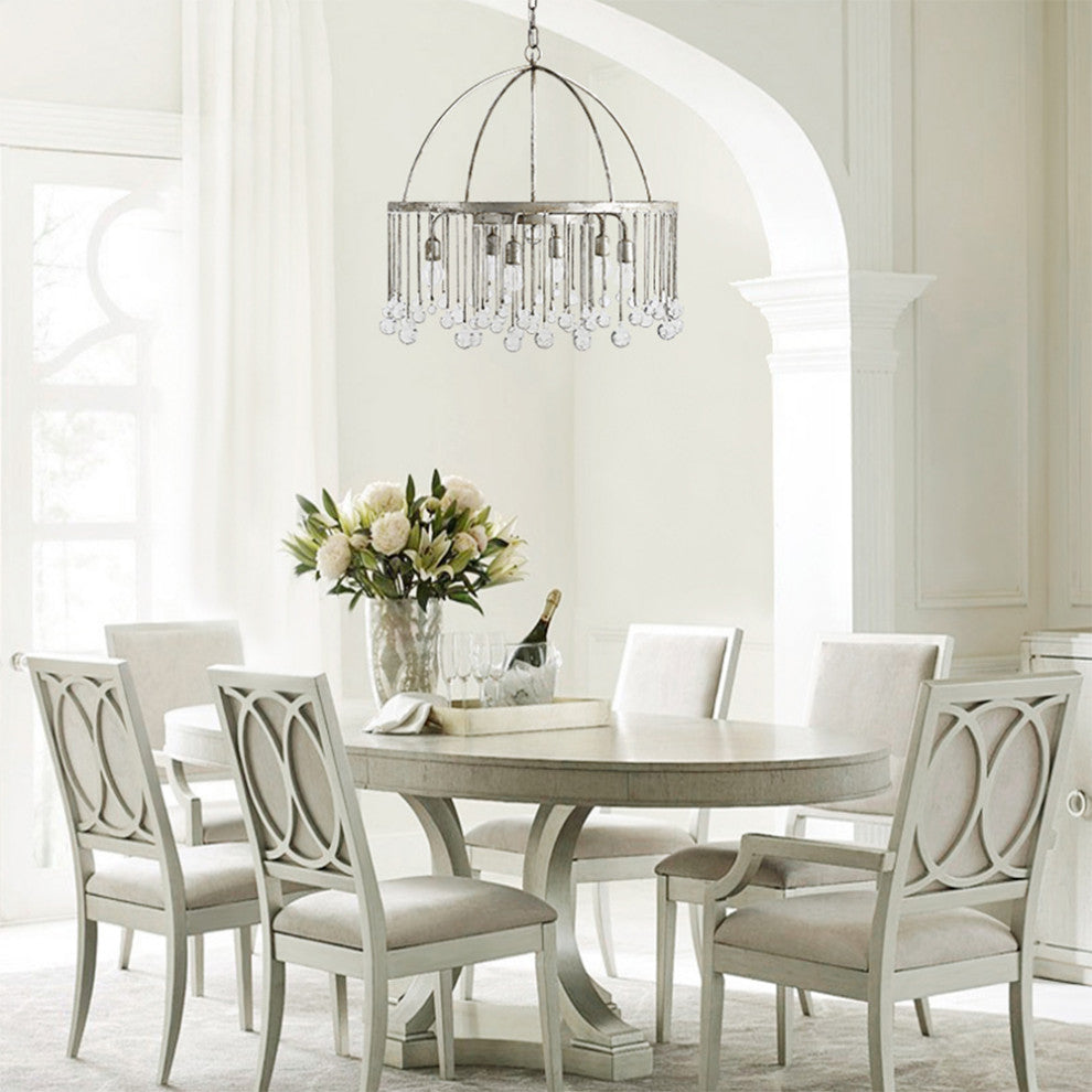 6-Light Vintage Luxe Glass Crystal Chandelier