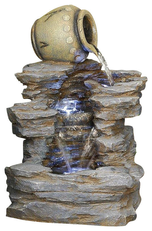 Spilled Jug Cascading Garden Fountain