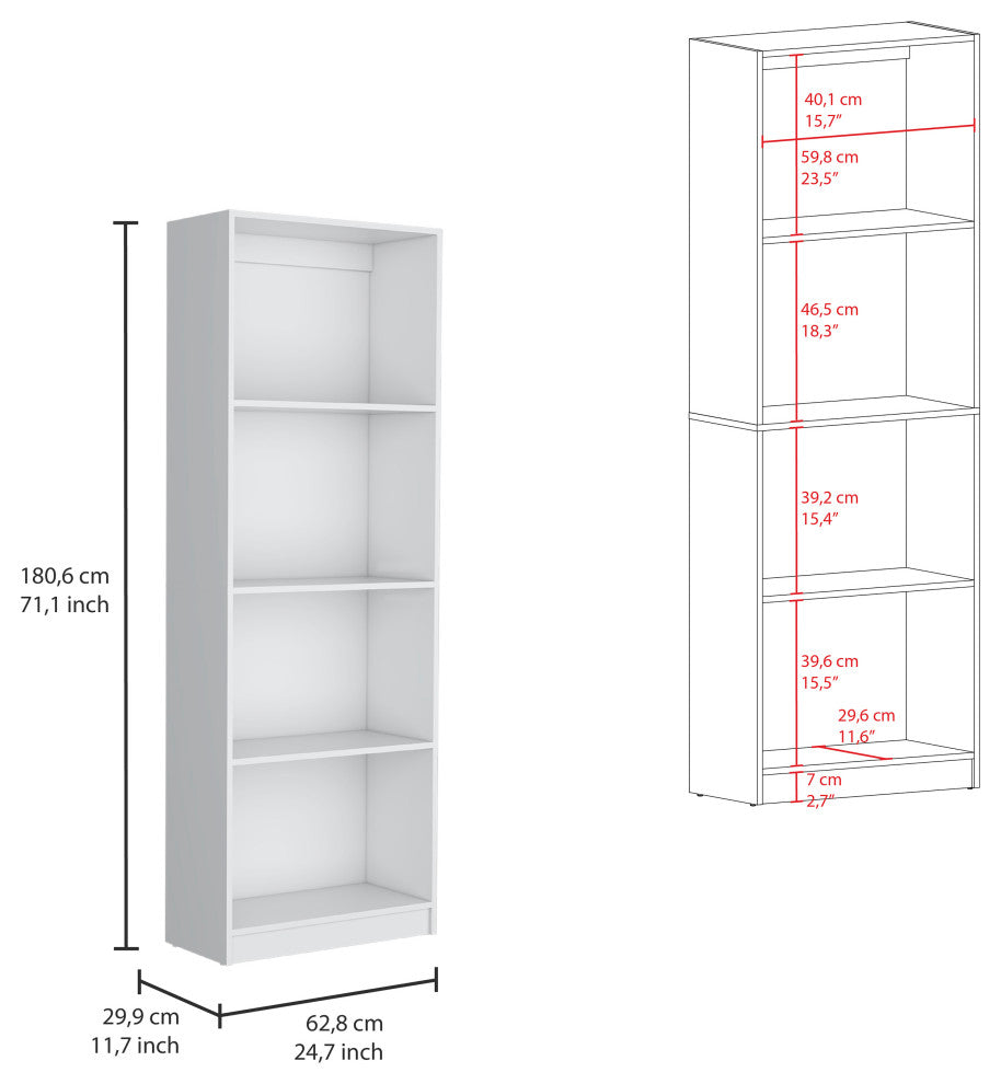 Torrey 3 Piece Living Room Set with 3 Bookcases, White
