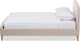 Mia Mid-Century Light Beige Fabric Upholstered King Size Platform Bed