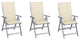 Vidaxl Garden Reclining Chairs 3-Piece Set With Cushions Solid Acacia Wood
