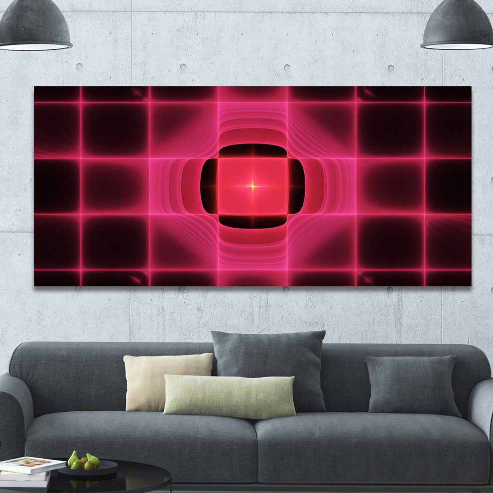 Pink Thermal Infrared Visor, Oversized Abstract Canvas Art Print, 60x28