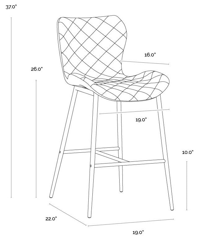 Lyla Counter Stool, Antique Black, Set of 2