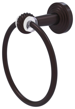 Pacific Beach Towel Ring with Twisted Accents, Antique Bronze