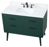 Home Living 42" Bathroom Vanity, Green With Backsplash