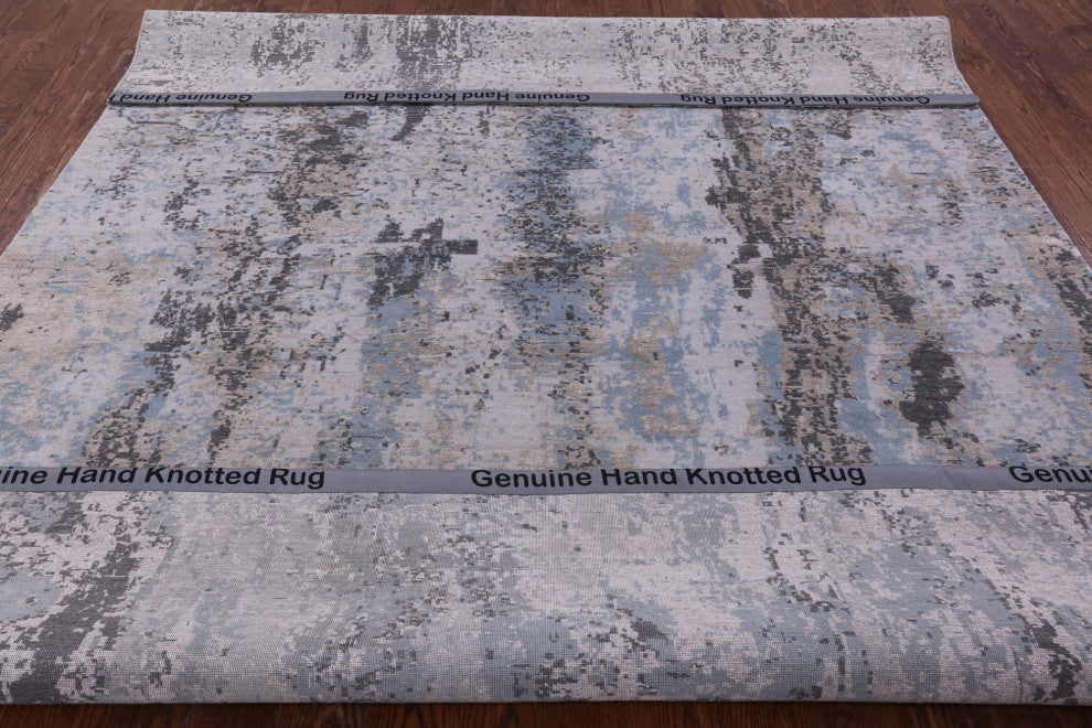 8' 0" X 10' 2" Hand Knotted Wool and Silk Modern Rug Q8885