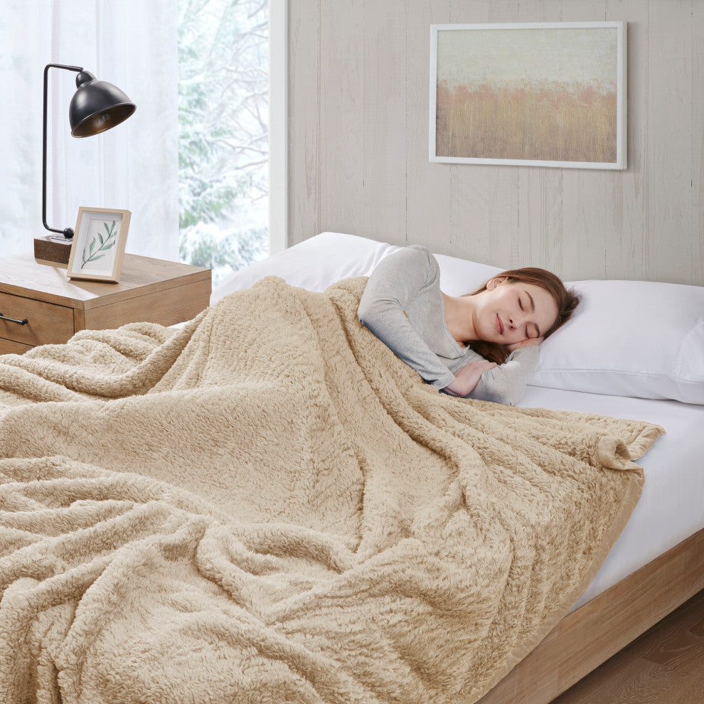 Woolrich Burlington Berber Blanket, Tan, King