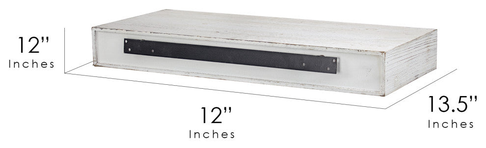 Floating Wall Shelf with "Gather" Text Engraving
