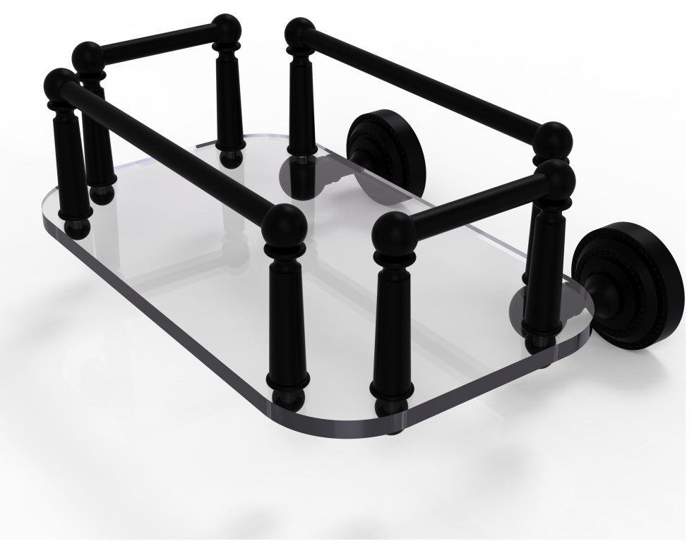 Dottingham Wall Mounted Glass Guest Towel Tray, Matte Black