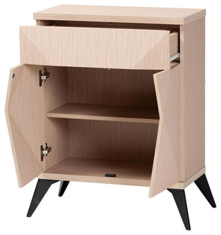 Modern Two-Tone Light Brown and Black Wood 2-Door Sideboard Buffet