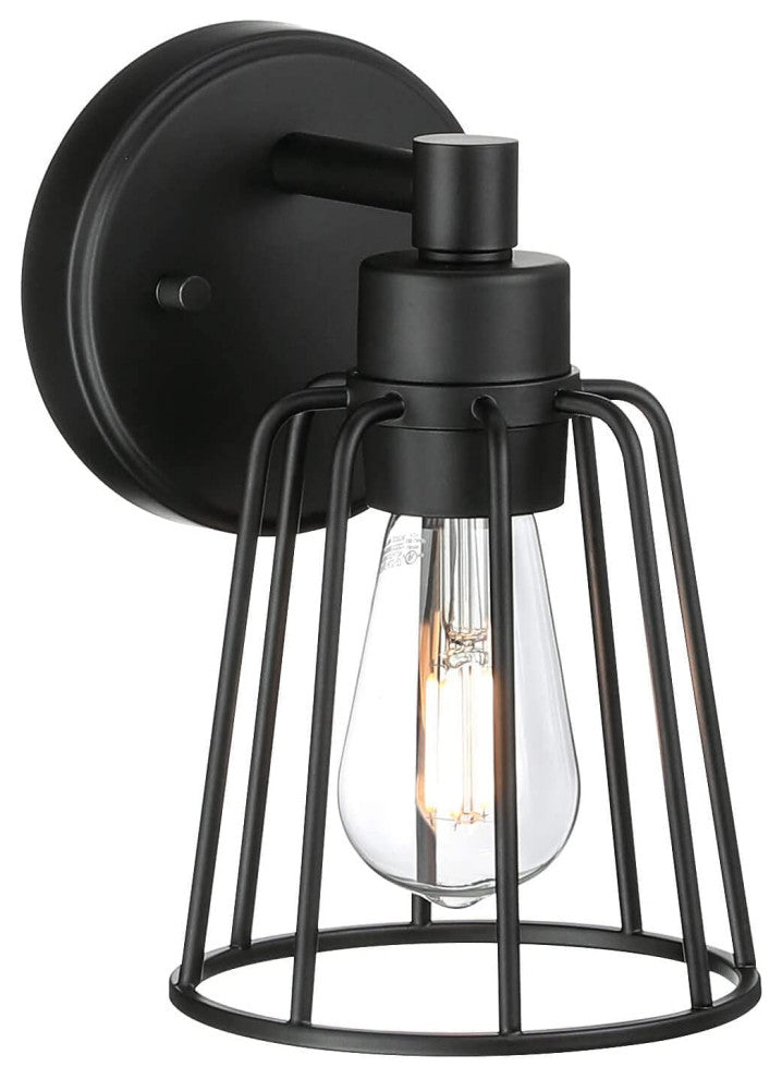 Black Cage Wall Sconce Farmhouse Wall Lighting Fixture