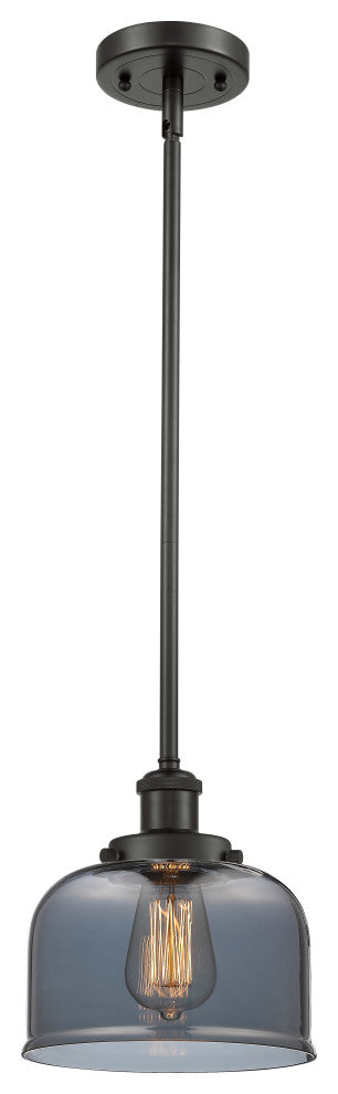 Large Bell 1-Light Pendant, Oil Rubbed Bronze, Plated Smoke