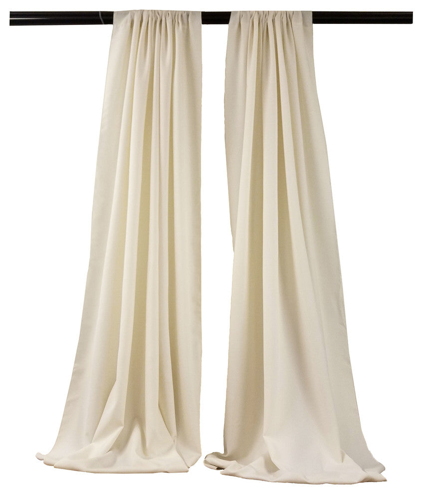 Set of 2 Polyester Poplin Backdrops Drape, 96"x58", Ivory