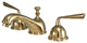 Kingston Brass Widespread Bathroom Faucet With Brass Pop-Up, Polished Brass