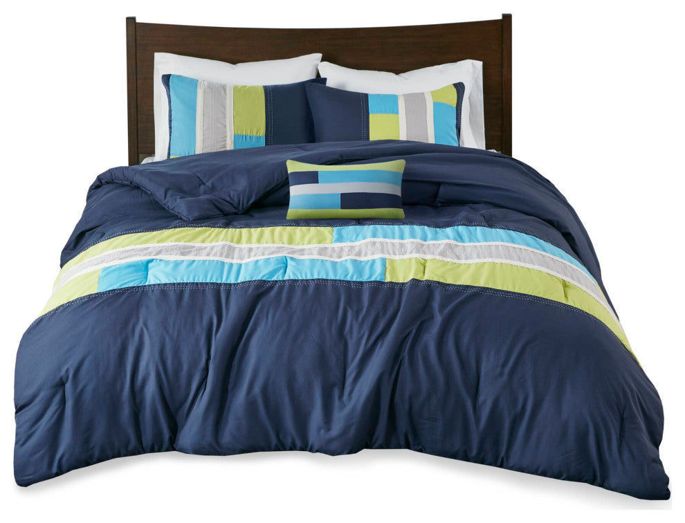 Mi Zone Pipeline Microfiber Printed Comforter Mini Set, Full/Queen