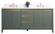Vanity Art Bathroom Vanity With Sink, Vintage Green, 72" Double