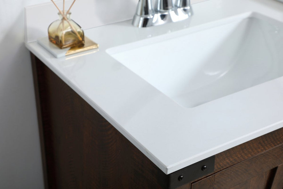 Home Living 36" Single Bathroom Vanity, Espresso With Backsplash