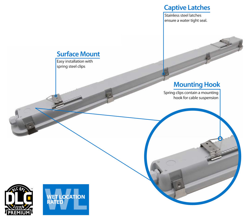 VT3(v2) Series 8ft High-Output LED Vaportite, 5000K