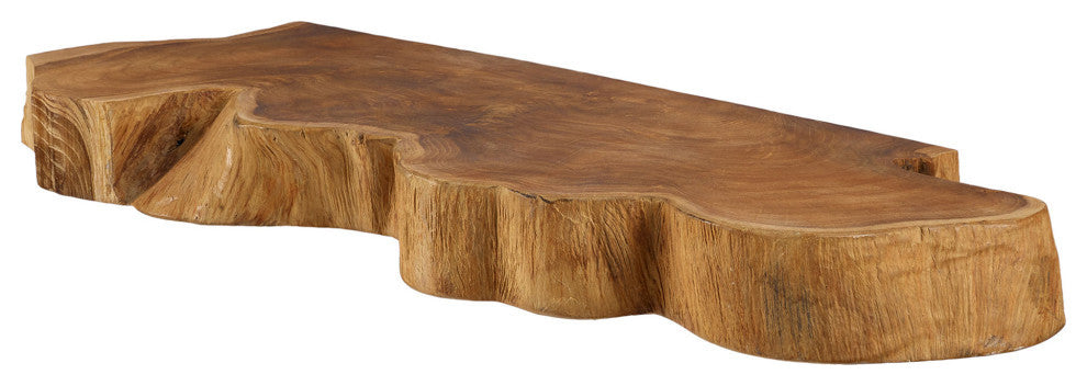 Takara Natural Teak Wood Live Edge Wall Shelf, 19.7x9.8x2in.