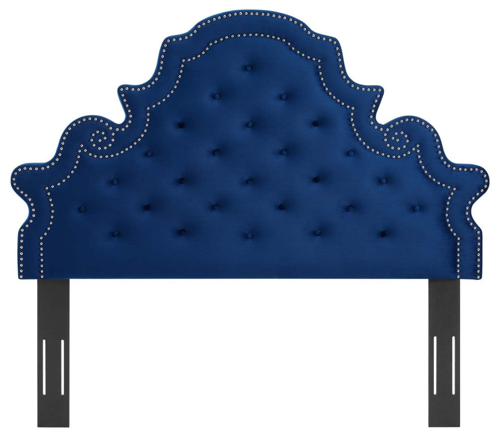 Diana Tufted Performance Velvet Twin Headboard Navy