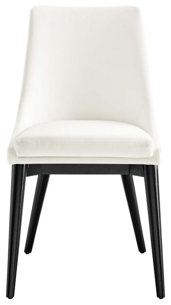 Viscount Accent Performance Velvet Dining Chairs, Set of 2, White