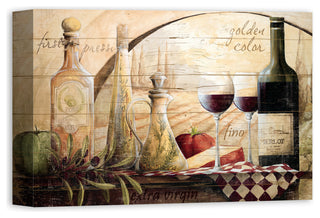 Tuscan Vineyard Wine Canvas Wall Art, 12"x18", Unframed