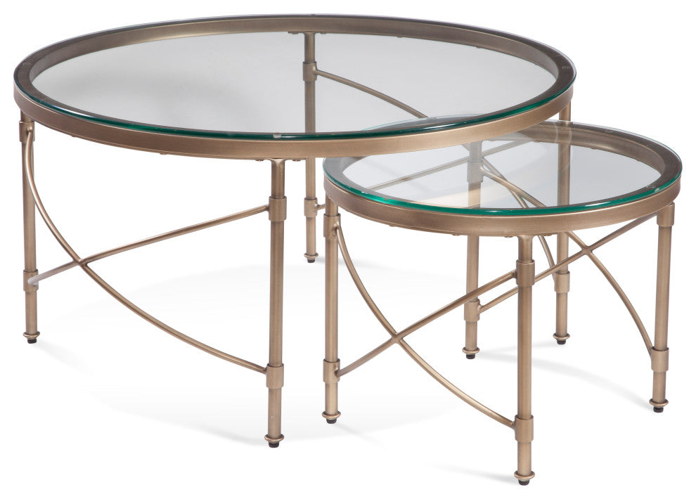 Harrison Round Cocktail Table - Antique Gold
