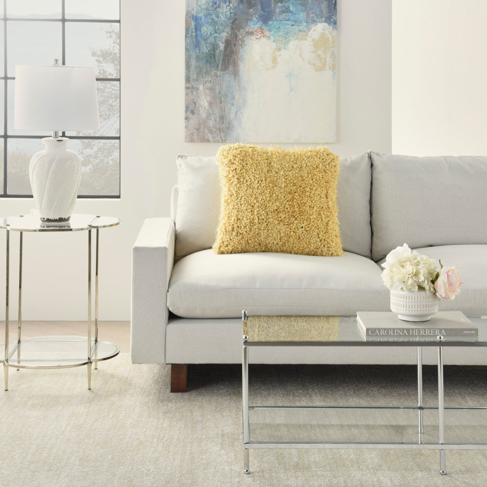 Mina Victory TL003 Throw Pillow, Yellow, 20" x 20"