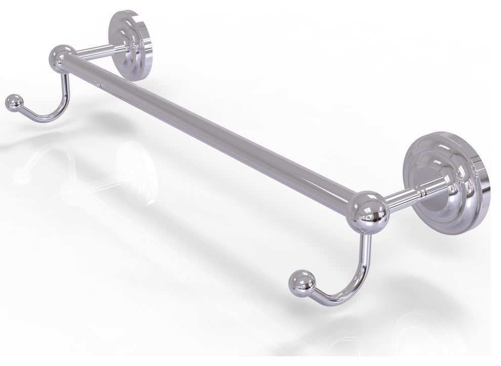Prestige Que New 18" Towel Bar with Integrated Hooks, Polished Chrome
