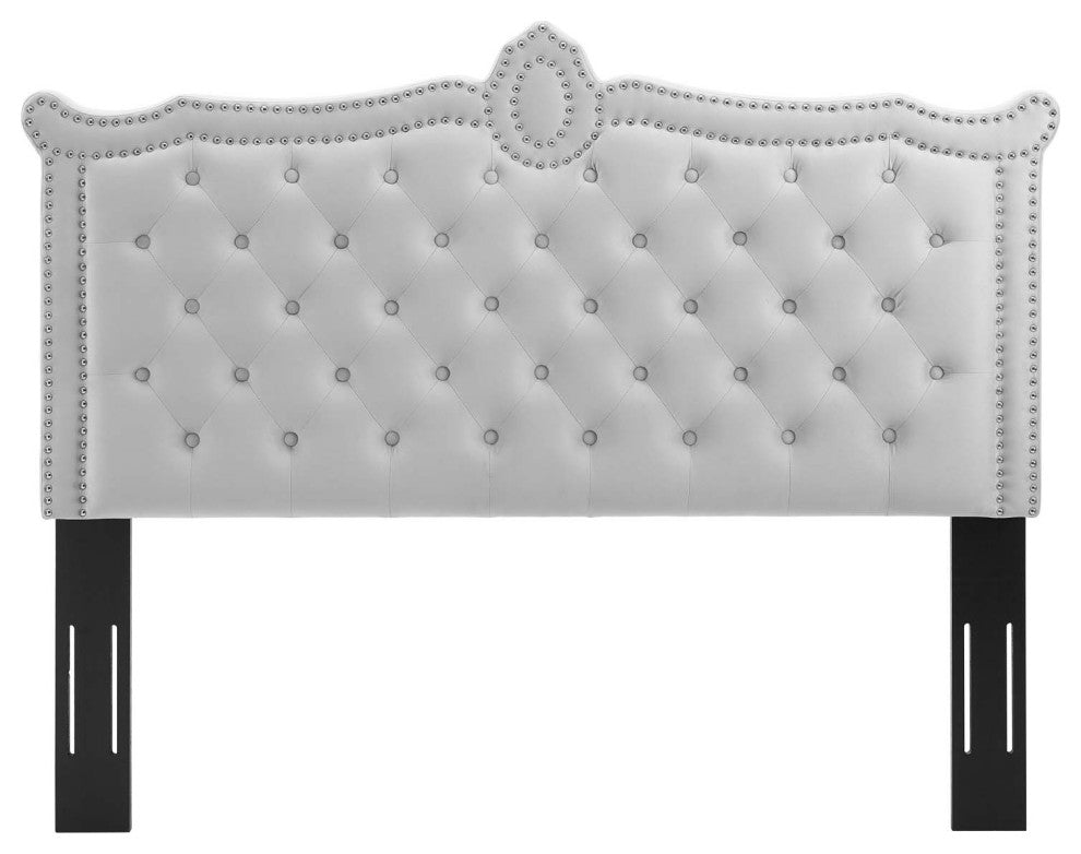 Louisa Tufted Performance Velvet King/California King Headboard, Light Gray