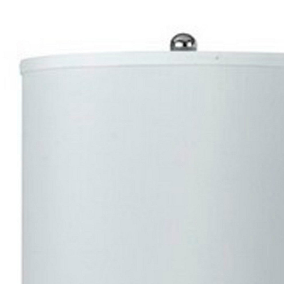 Benzara BM224674 Wall Lamp with Round Shade & 3 Way Push Button, Silver