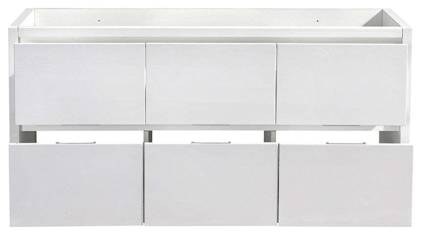 Valencia Free Standing Single Sink Bathroom Cabinet, Glossy White, 60"