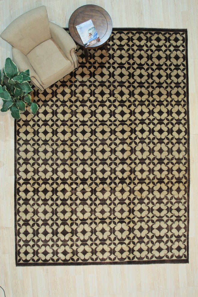 Black Transitional Geometric Ningxia Area Rug