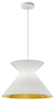 1 Light Patricia Pendant, White with White/Gold Shade