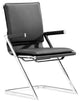 HomeRoots Set of 2 Black Leatherette Conference Armchairs