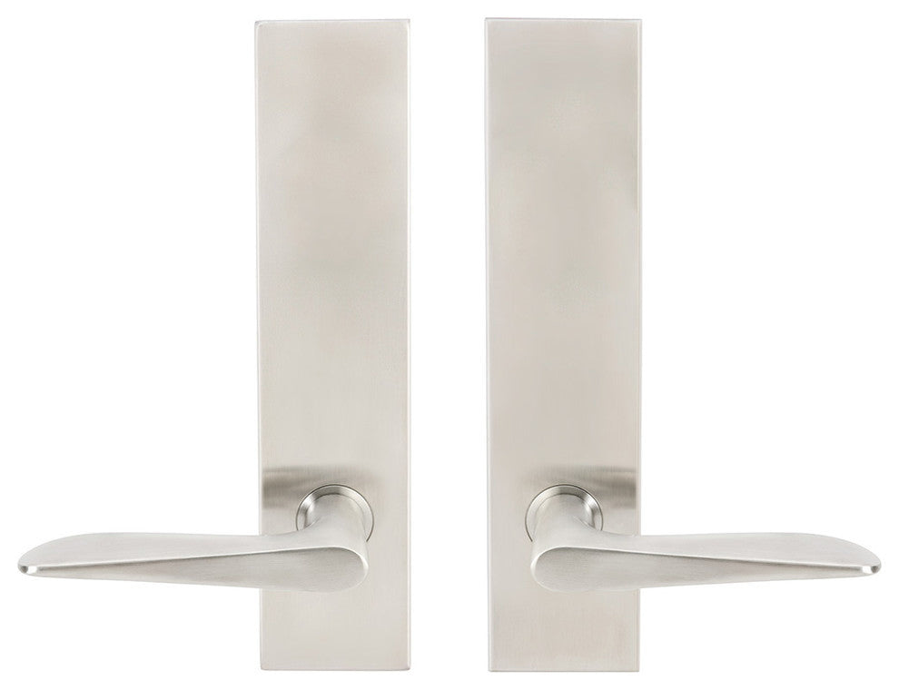 Ecco Lever, Tubular Privacy, Satin Stainless Steel, 2-3/8" Backset