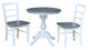 30" Round Pedestal Dining Table with 2 Madrid Ladderback Chairs